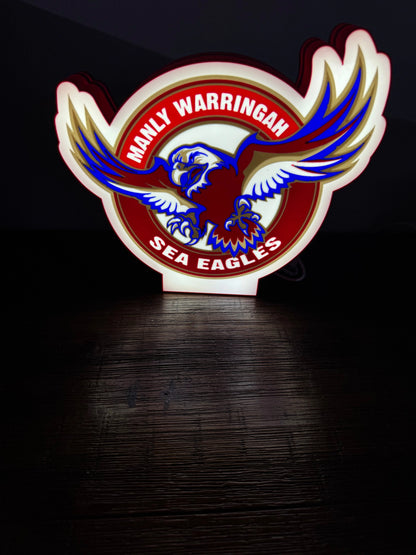 Manly Sea Eagles Logo - Light Up Sign - USB Powered