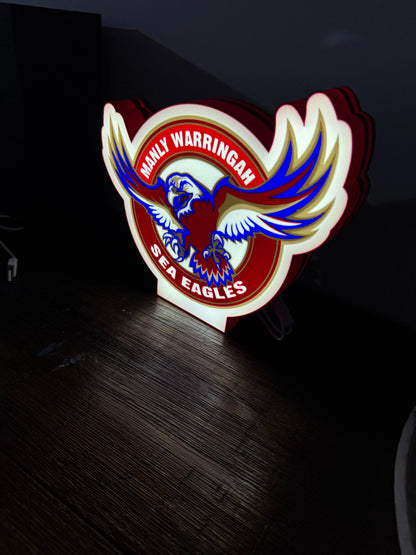 Manly Sea Eagles Logo - Light Up Sign - USB Powered
