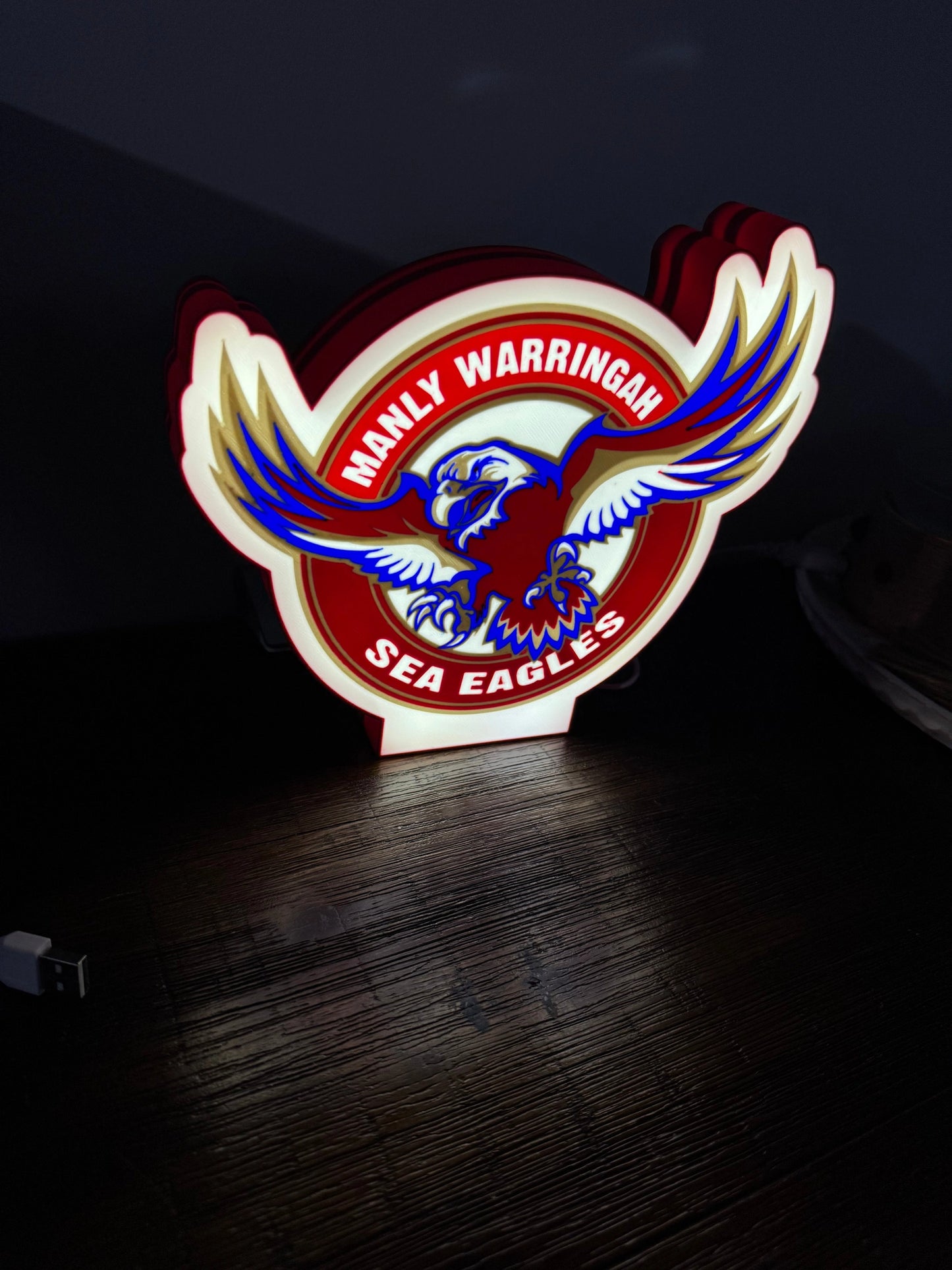 Manly Sea Eagles Logo - Light Up Sign - USB Powered