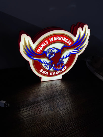 Manly Sea Eagles Logo - Light Up Sign - USB Powered