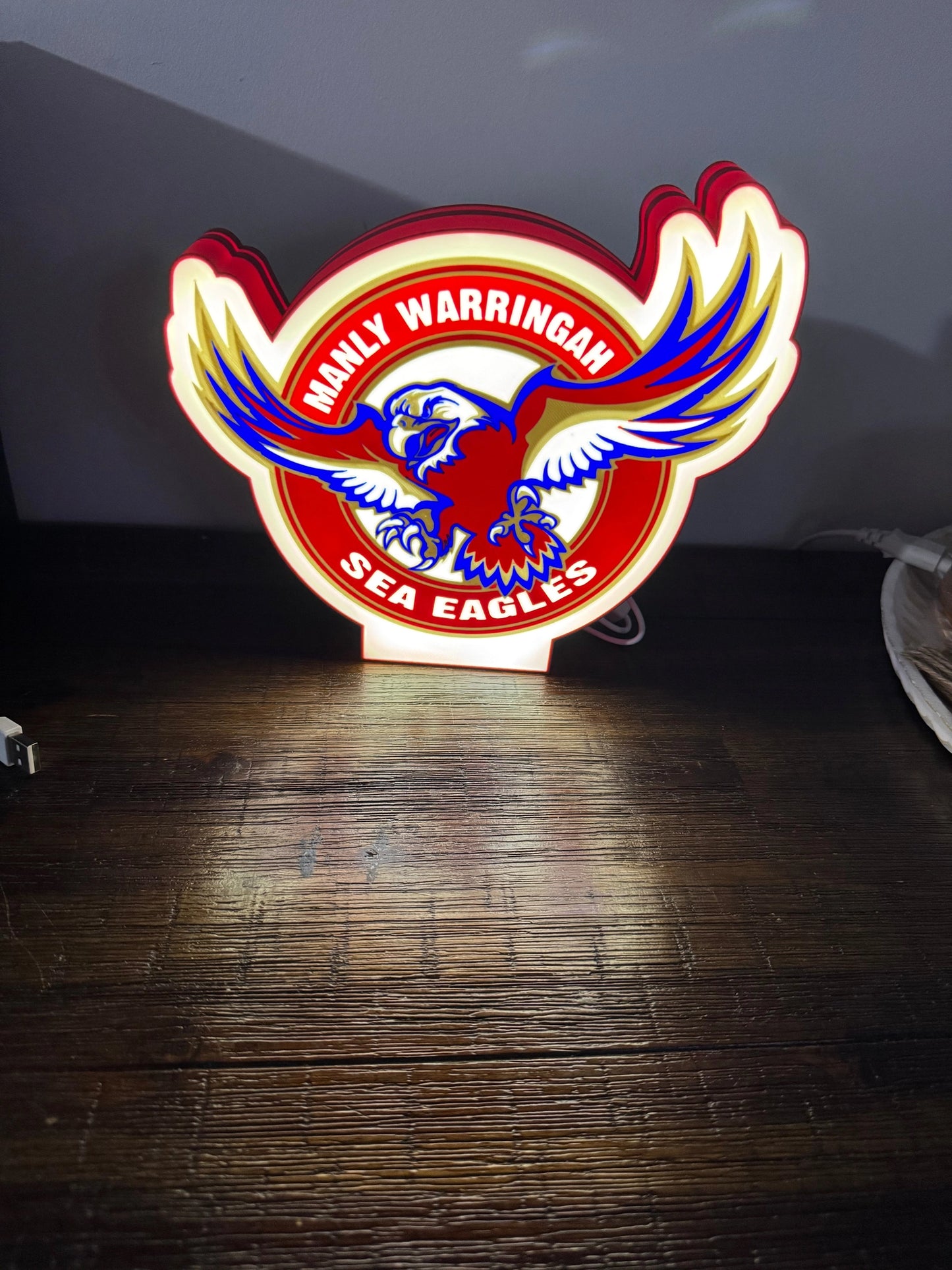 Manly Sea Eagles Logo - Light Up Sign - USB Powered