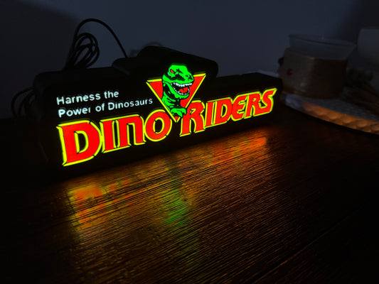 Dino-Riders - LED Light up sign - USB Powered Lamp