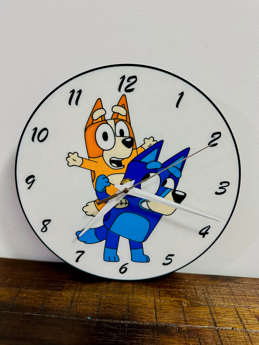 It's Always Bluey Time! Bluey & Bingo Character Clock - Silent Mechanism and easy to hang