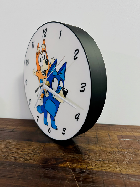 It's Always Bluey Time! Bluey & Bingo Character Clock - Silent Mechanism and easy to hang