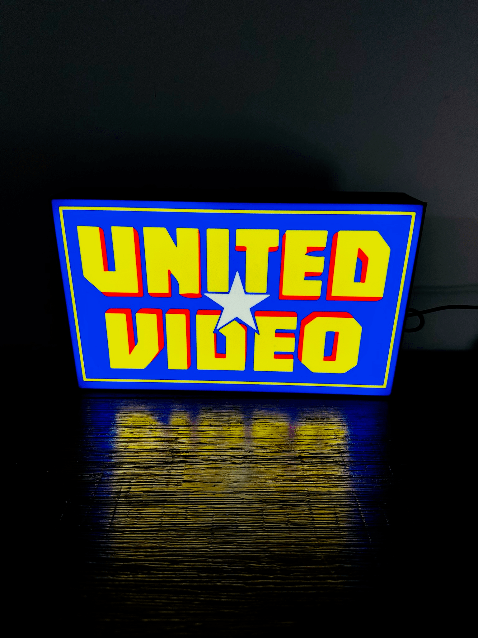 United Video Logo - Light Up Logo/Wall Art - Video Store Rental Nostalgia