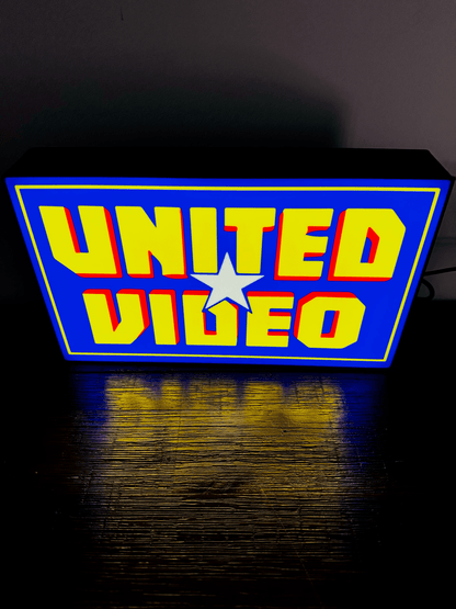 United Video Logo - Light Up Logo/Wall Art - Video Store Rental Nostalgia