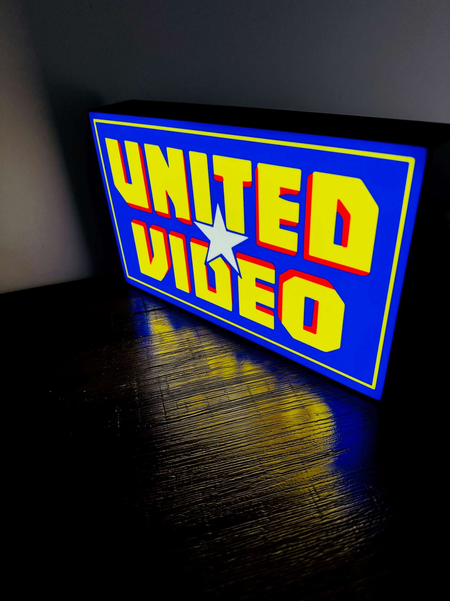 United Video Logo - Light Up Logo/Wall Art - Video Store Rental Nostalgia