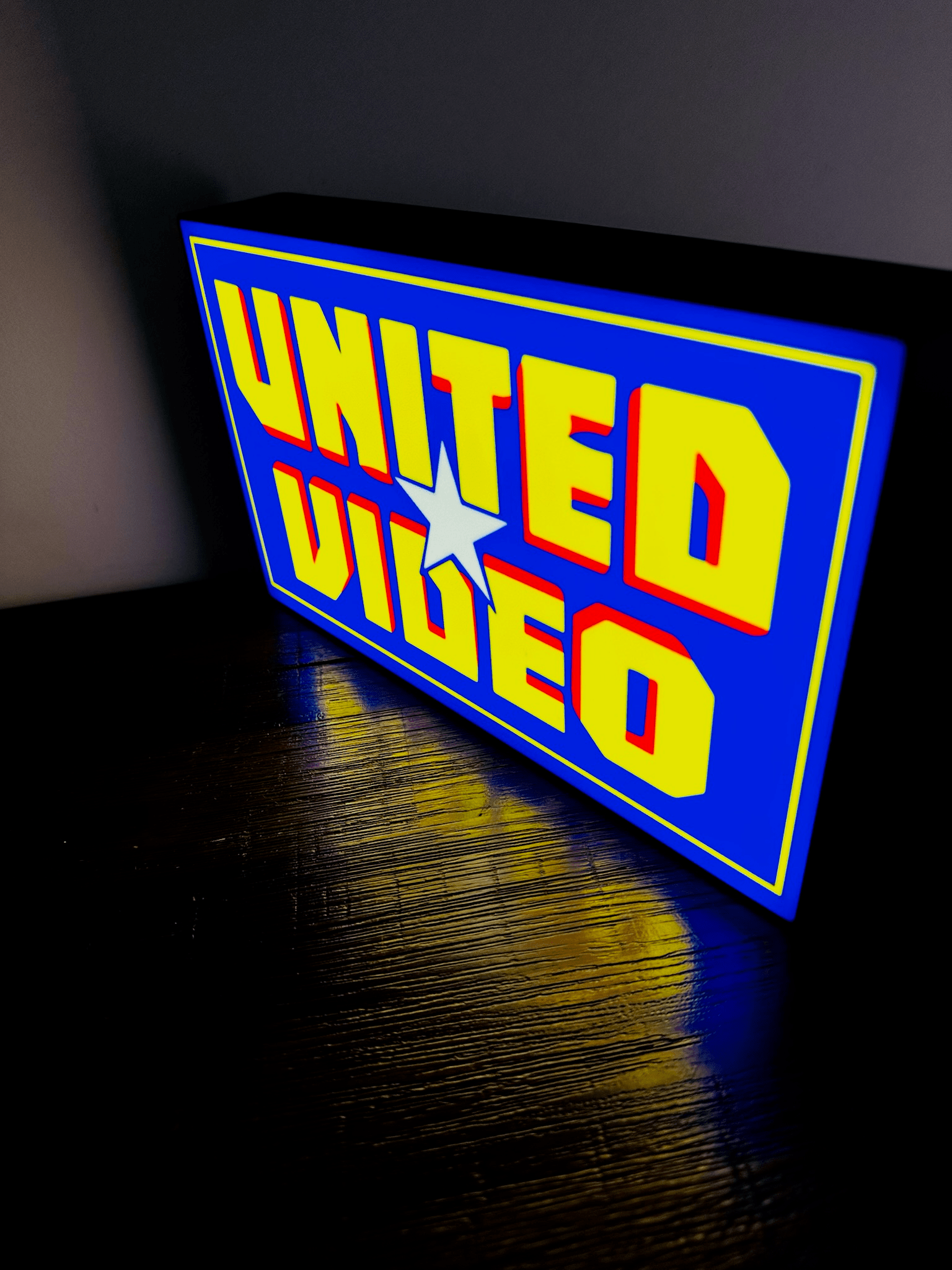 United Video Logo - Light Up Logo/Wall Art - Video Store Rental Nostalgia