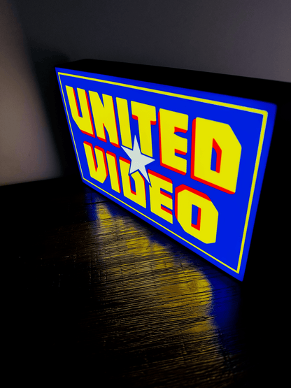 United Video Logo - Light Up Logo/Wall Art - Video Store Rental Nostalgia