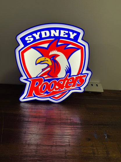 Sydney Roosters Logo - Light Up Sign - USB Powered
