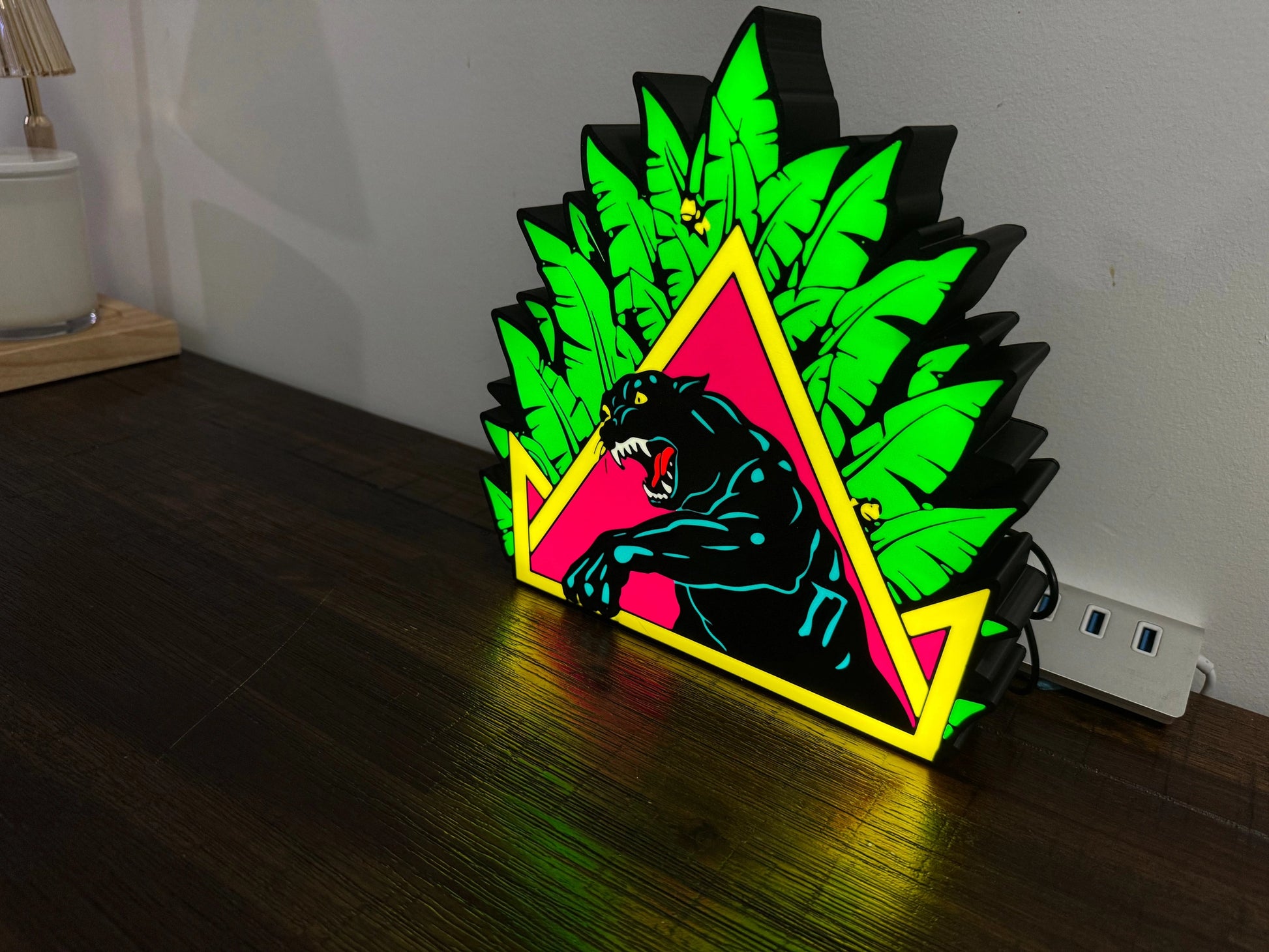 Santa Cruz Natas Panther Skate - Light Up Artwork / Wall Art / Sign