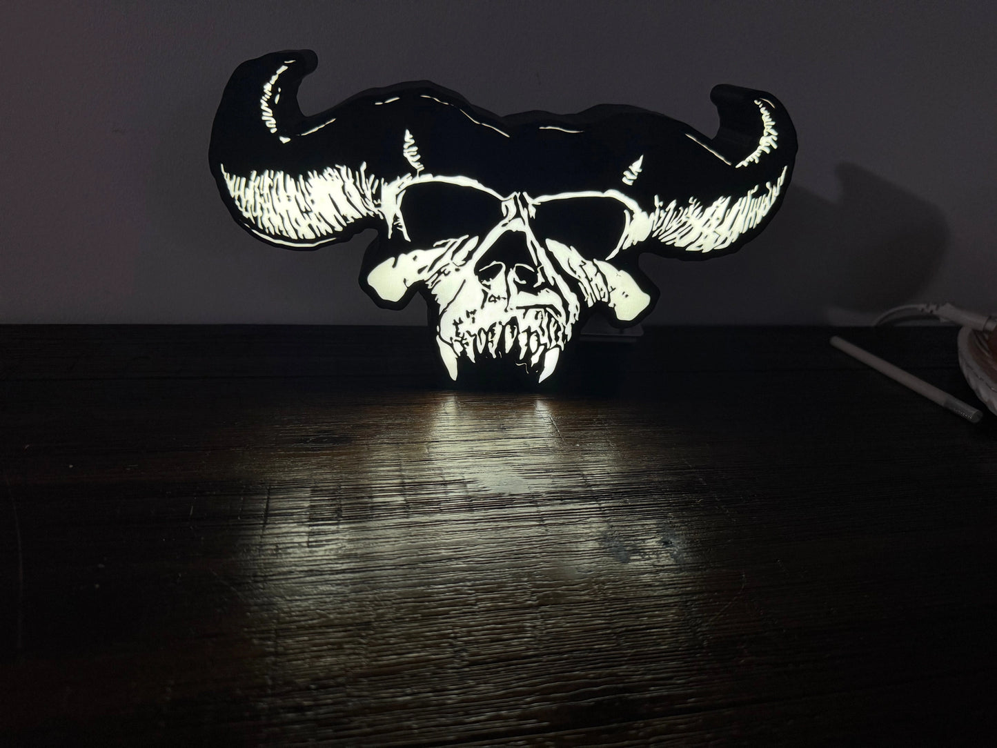 Danzig Skull with horns / Misfits - Light Up Artwork / Wall Art / Sign