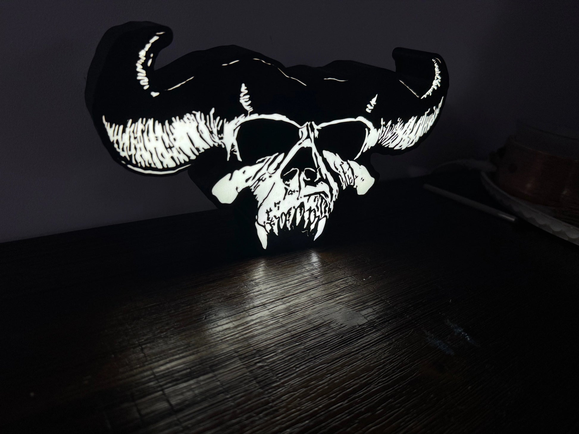 Danzig Skull with horns / Misfits - Light Up Artwork / Wall Art / Sign