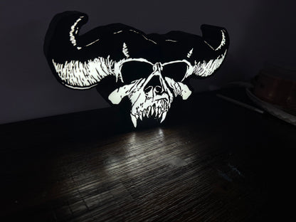 Danzig Skull with horns / Misfits - Light Up Artwork / Wall Art / Sign