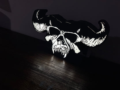 Danzig Skull with horns / Misfits - Light Up Artwork / Wall Art / Sign