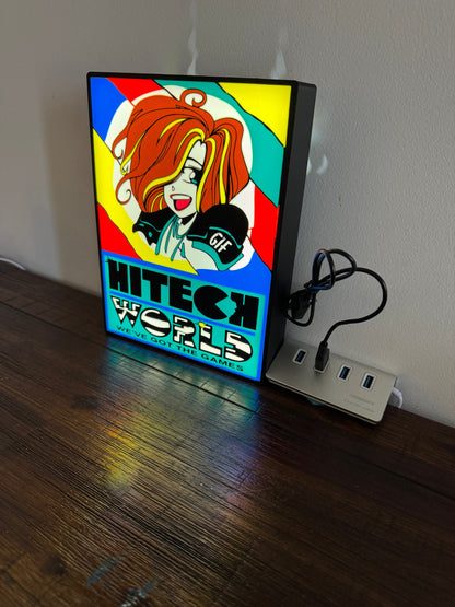 Hi Tech World - Perth Gaming Store Icon - Light Up Artwork / Wall Art / Sign