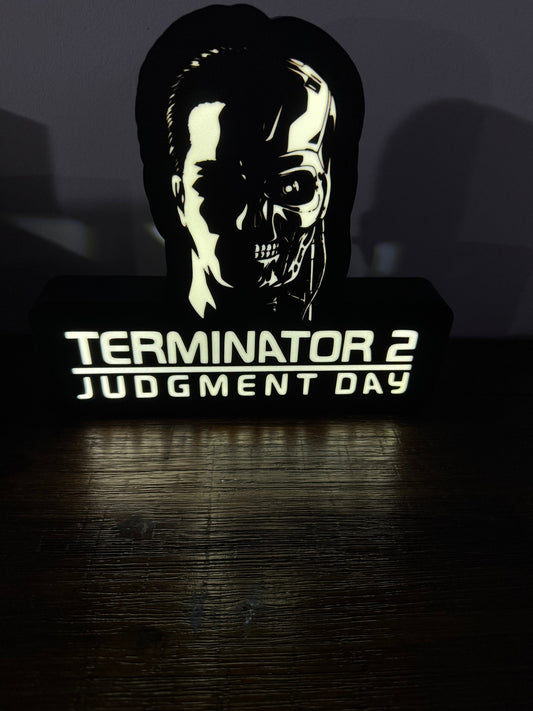 Terminator 2 - Movie Logo LED Light Up Artwork / Wall Art / Sign