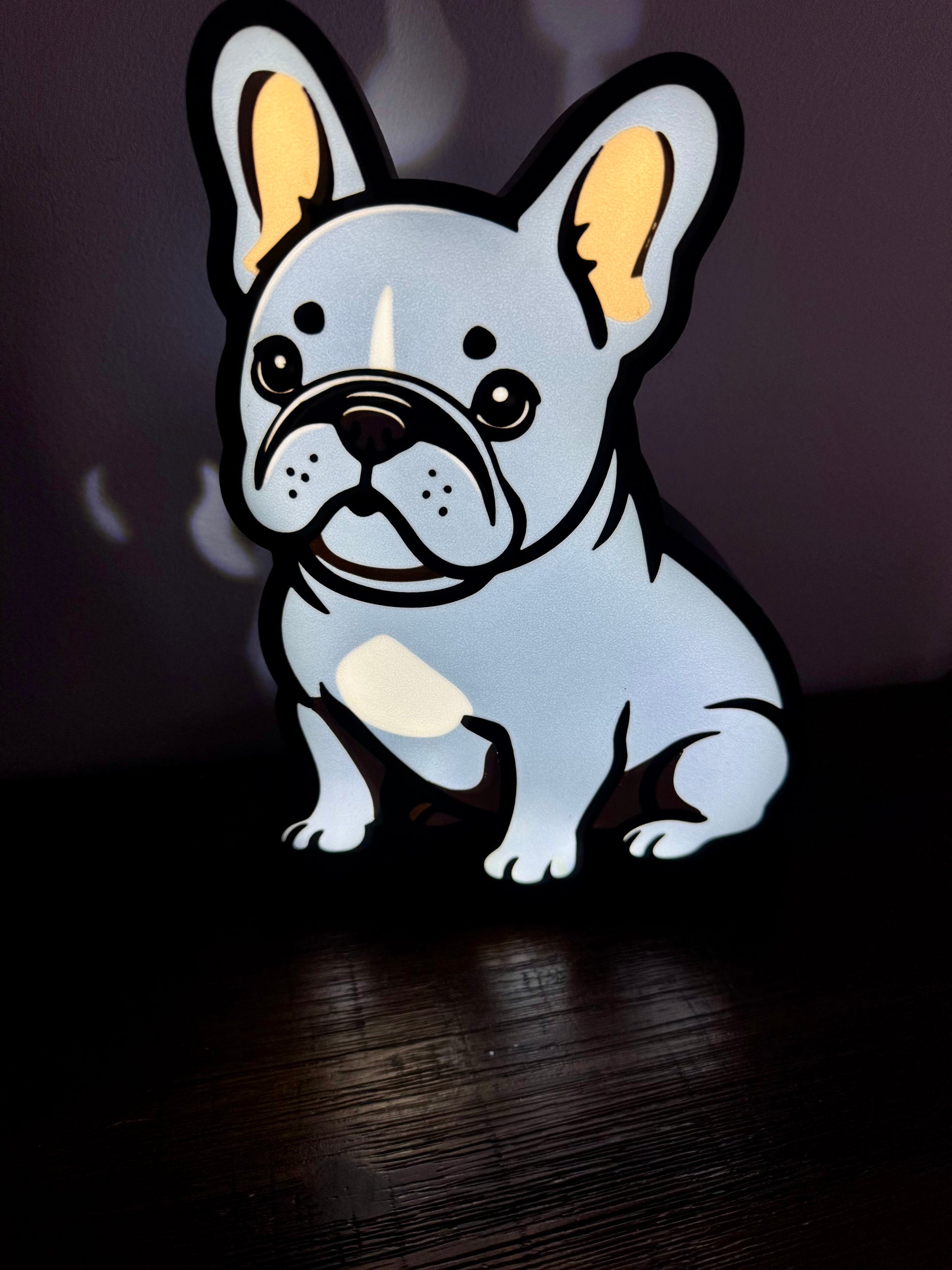 French Bulldog: Frenchie - LED Light Up Sign - USB Powered