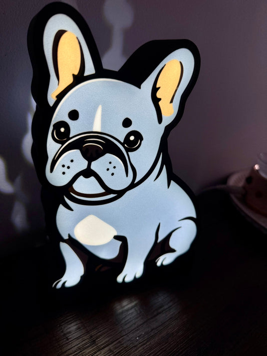 French Bulldog: Frenchie - LED Light Up Sign - USB Powered