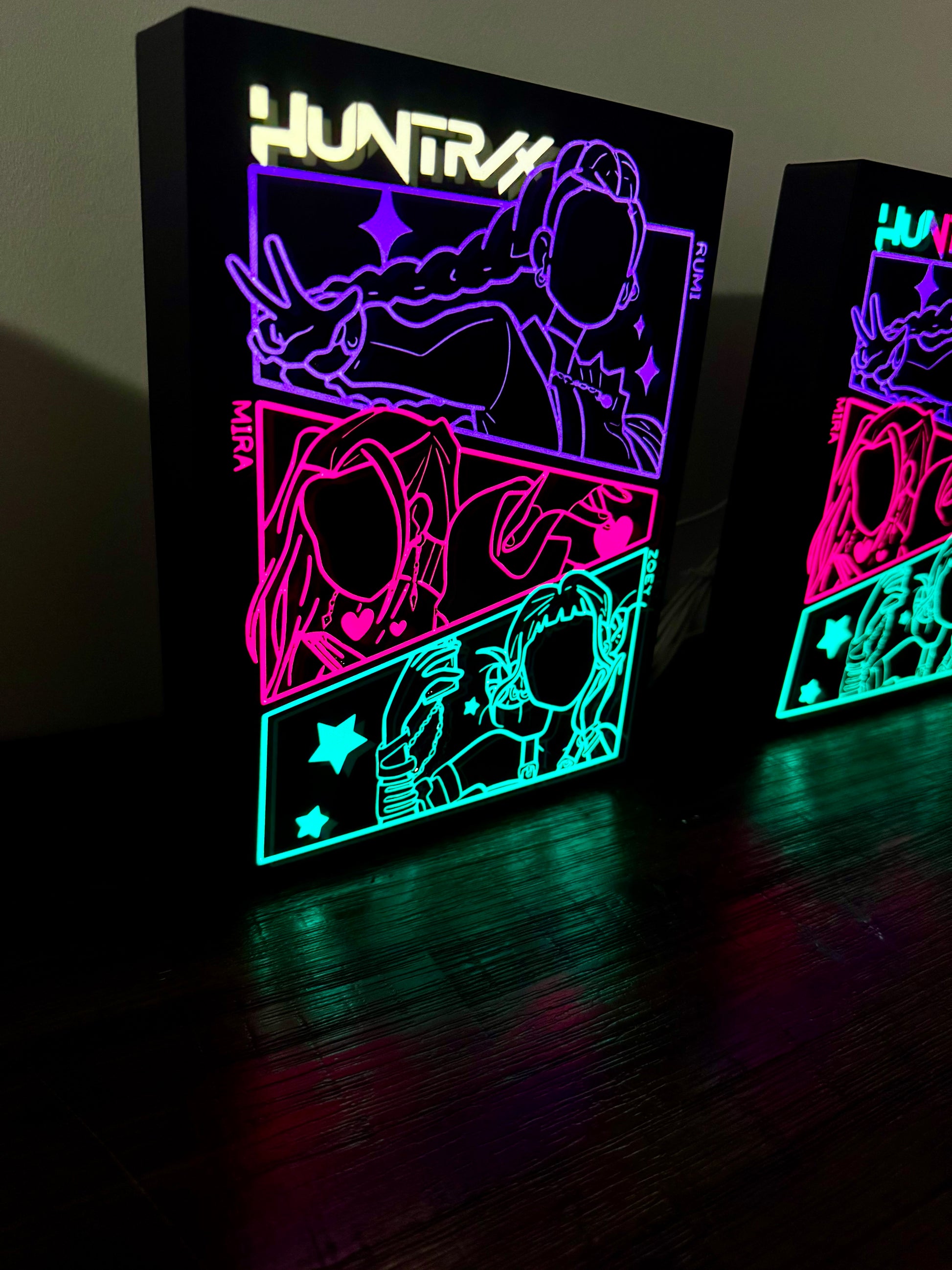 HUNTR/X K‑Pop Demon Hunters - LED Light Up Sign - USB Powered