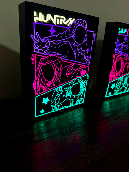 HUNTR/X K‑Pop Demon Hunters - LED Light Up Sign - USB Powered