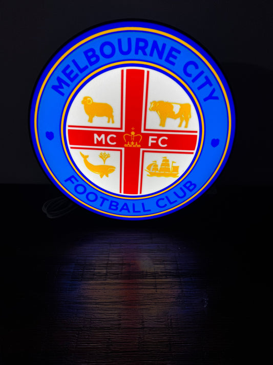 Melbourne City FC Emblem - LED Light Up Sign - USB Powered