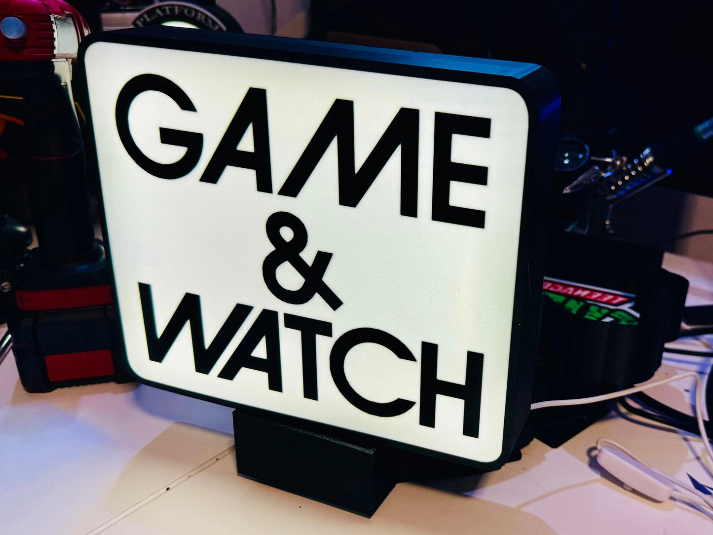 Nintendo's Famous Game & Watch series - A very brilliant and striking Logo in Light up Sign - Michael's 3D World