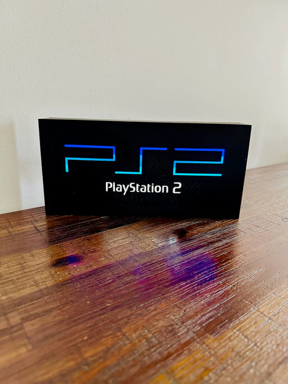 Sony Playstation 2 Logo - Original PS2 Colours - Light Up Wall Art - USB Power