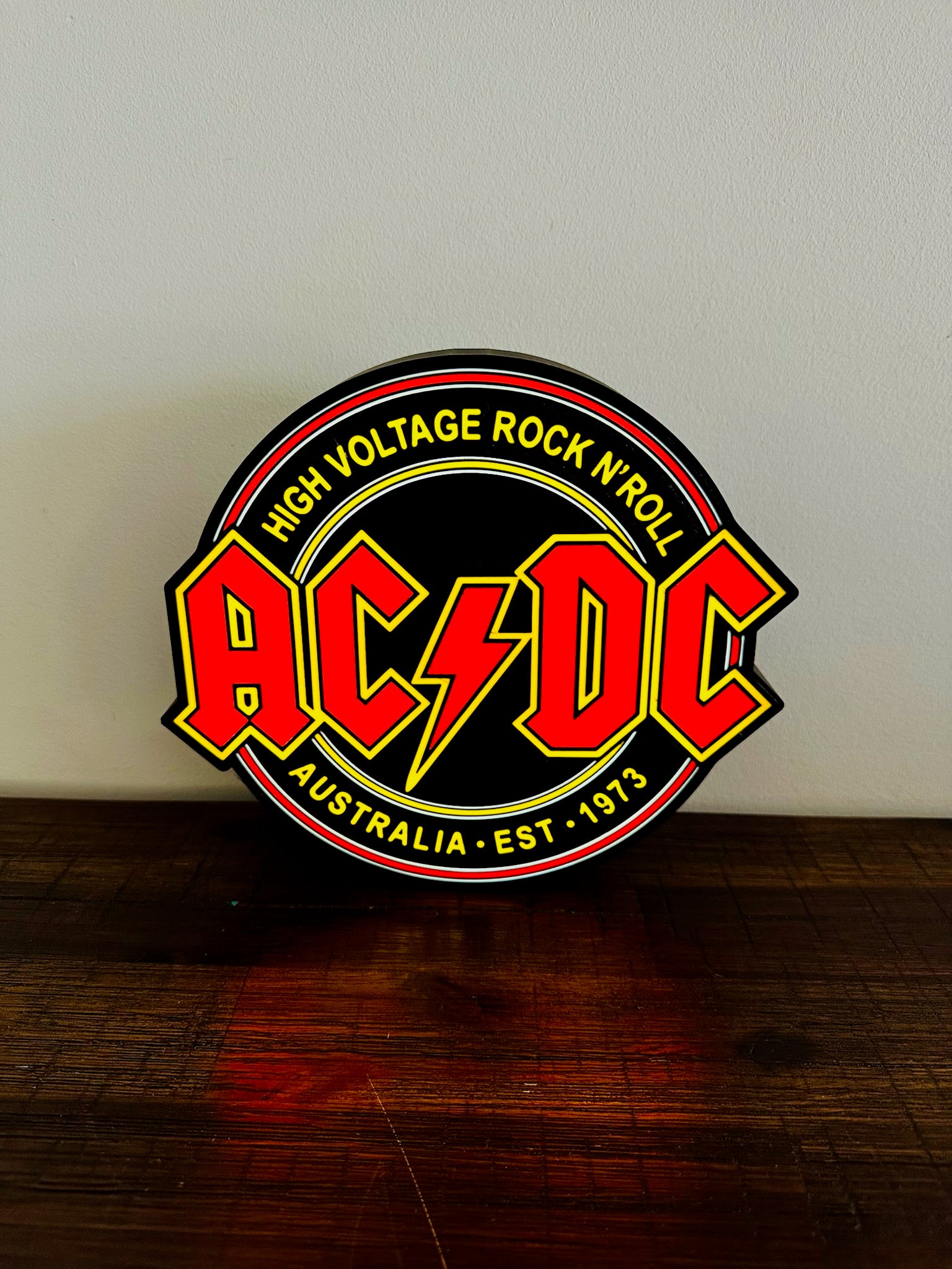 AC/DC - High Voltage Rock n' Roll Logo - Night Light / Light Up Wall Art