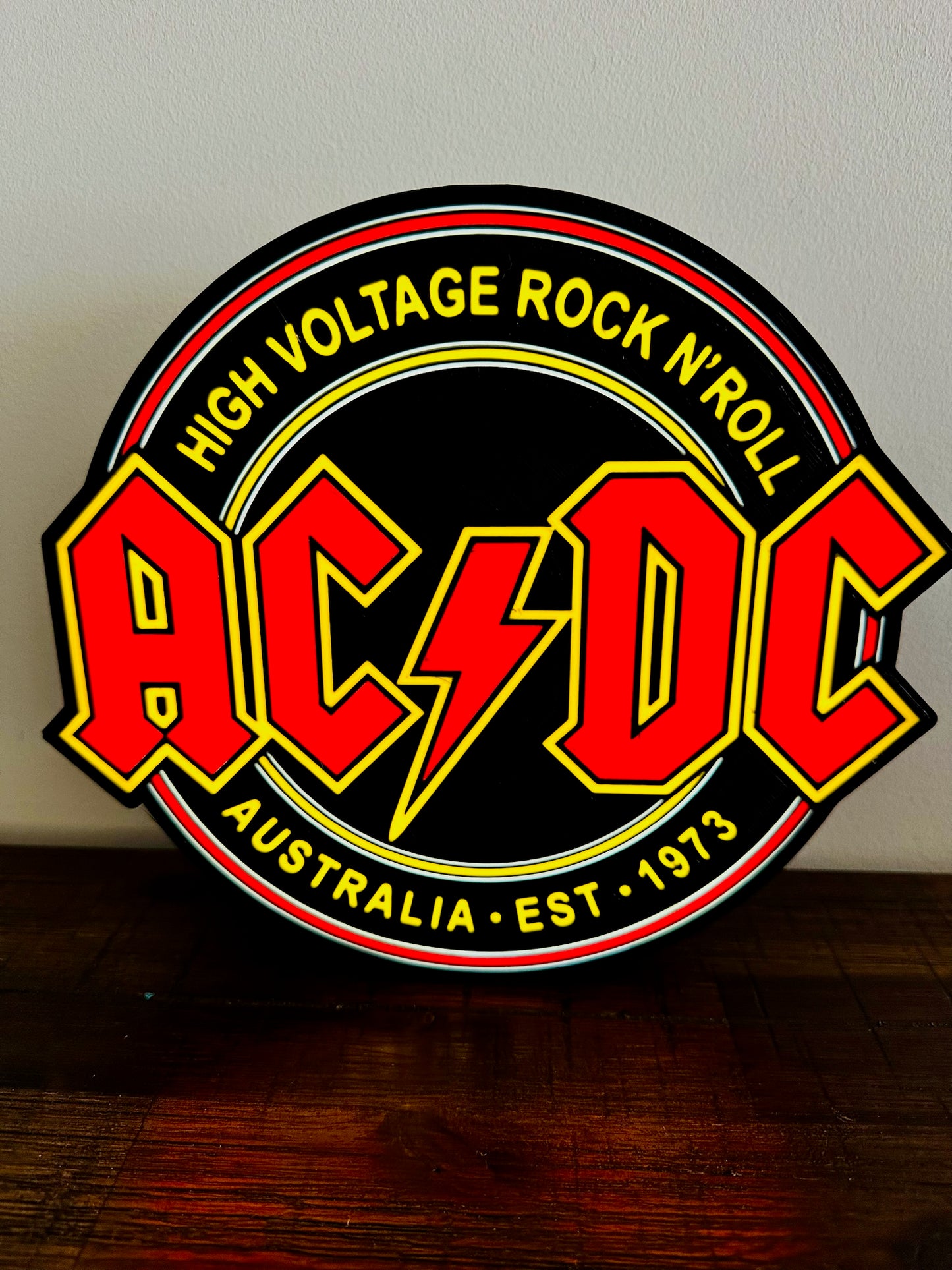 AC/DC - High Voltage Rock n' Roll Logo - Night Light / Light Up Wall Art