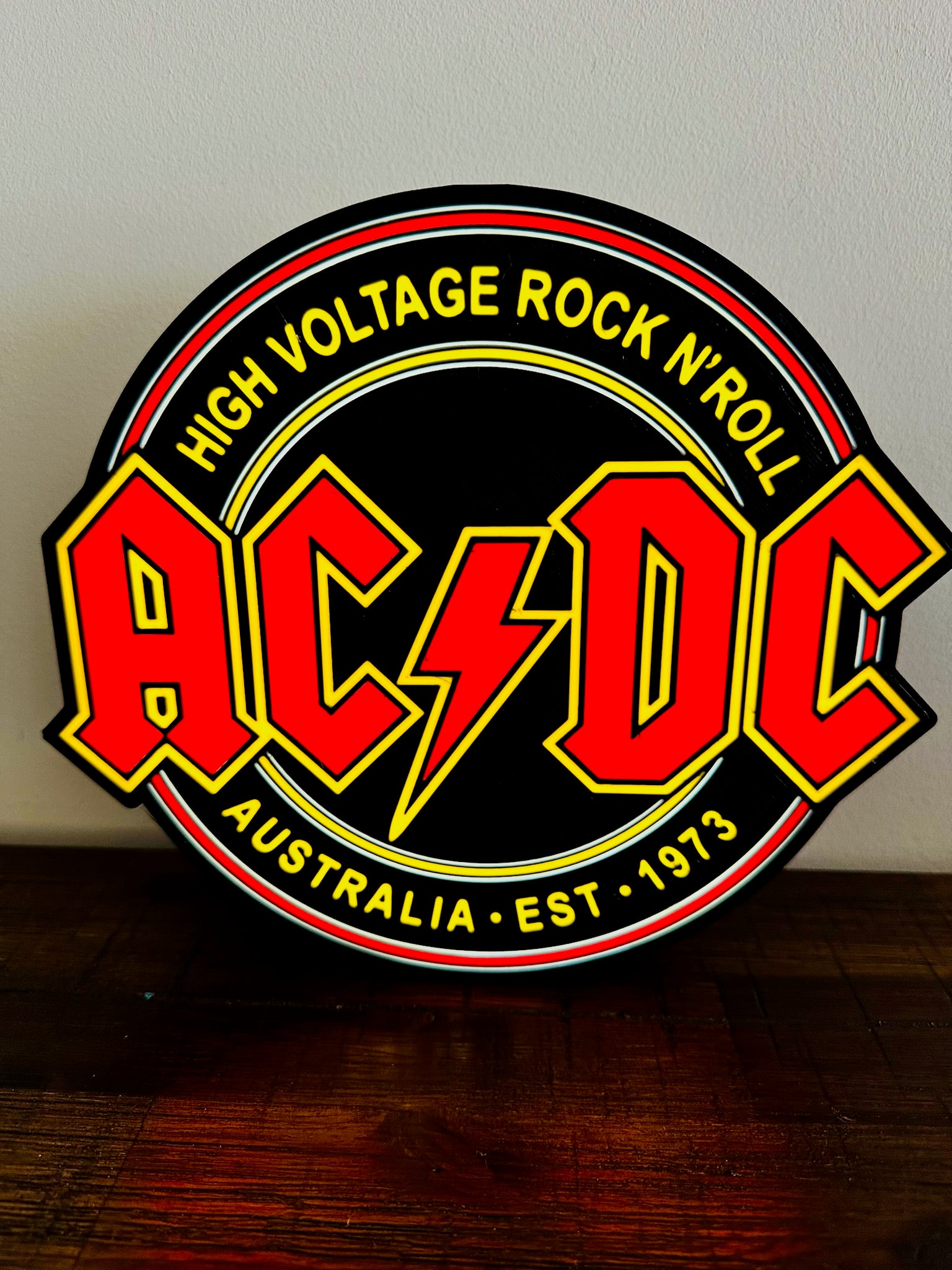 AC/DC - High Voltage Rock n' Roll Logo - Night Light / Light Up Wall Art