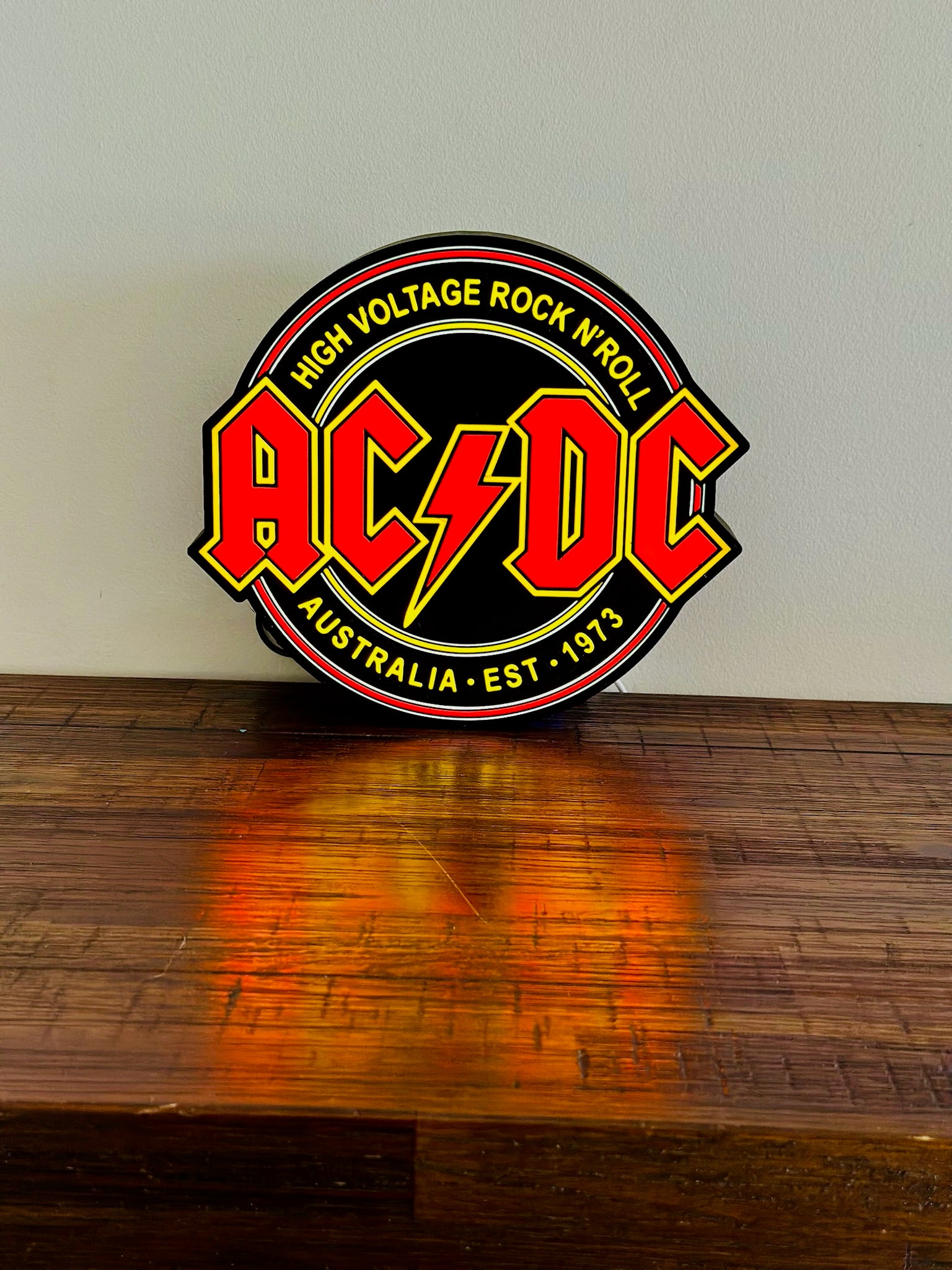 AC/DC - High Voltage Rock n' Roll Logo - Night Light / Light Up Wall Art