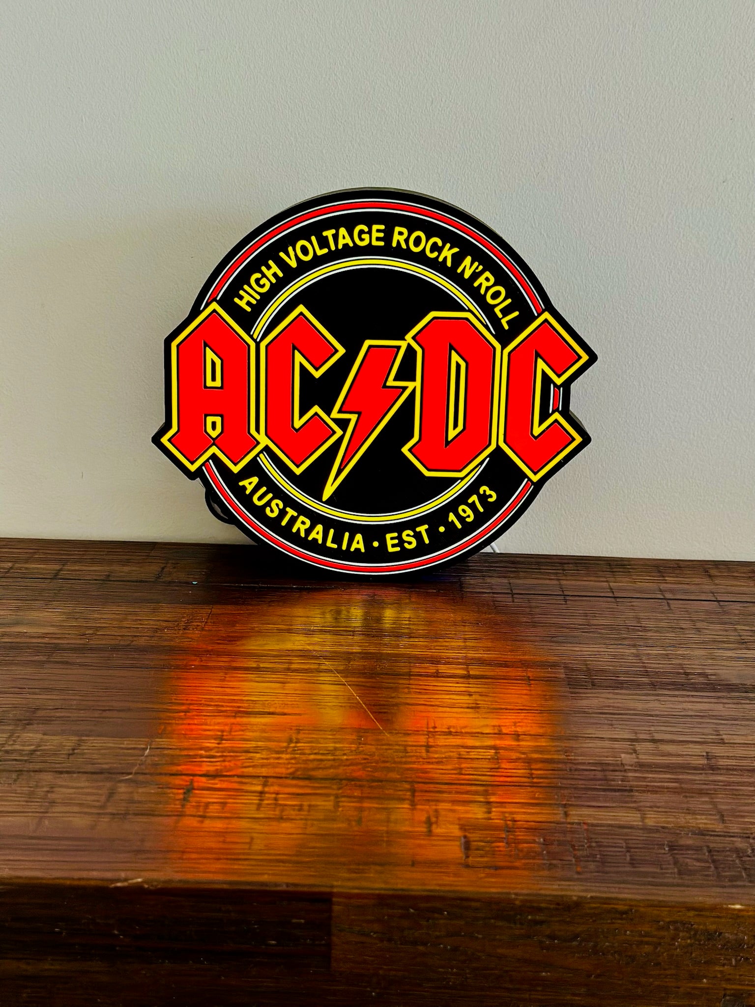 AC/DC - High Voltage Rock n' Roll Logo - Night Light / Light Up Wall Art