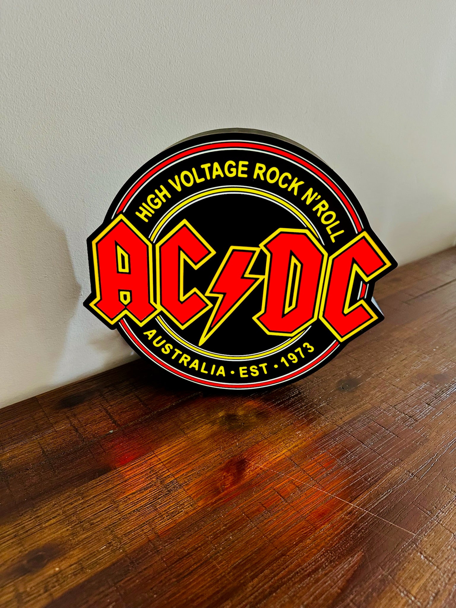 AC/DC - High Voltage Rock n' Roll Logo - Night Light / Light Up Wall Art