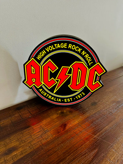 AC/DC - High Voltage Rock n' Roll Logo - Night Light / Light Up Wall Art