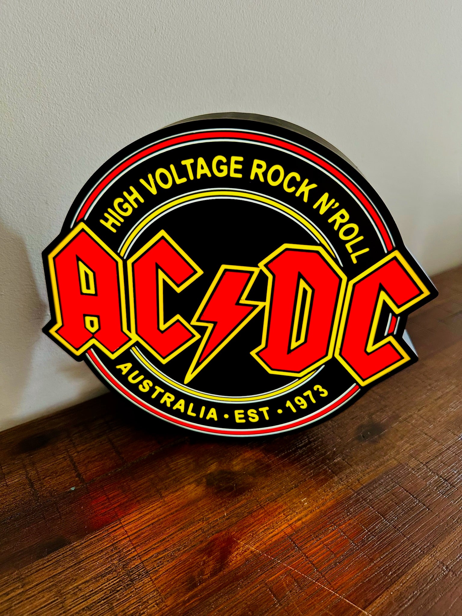 AC/DC - High Voltage Rock n' Roll Logo - Night Light / Light Up Wall Art