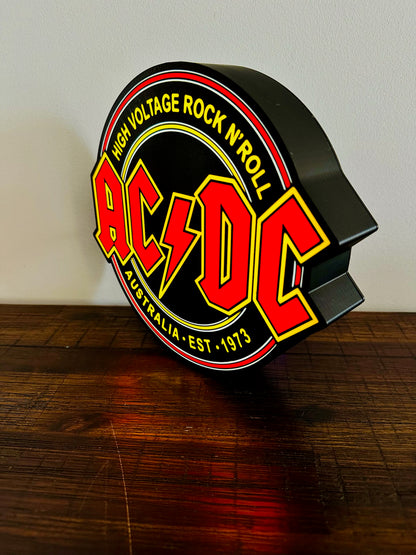 AC/DC - High Voltage Rock n' Roll Logo - Night Light / Light Up Wall Art