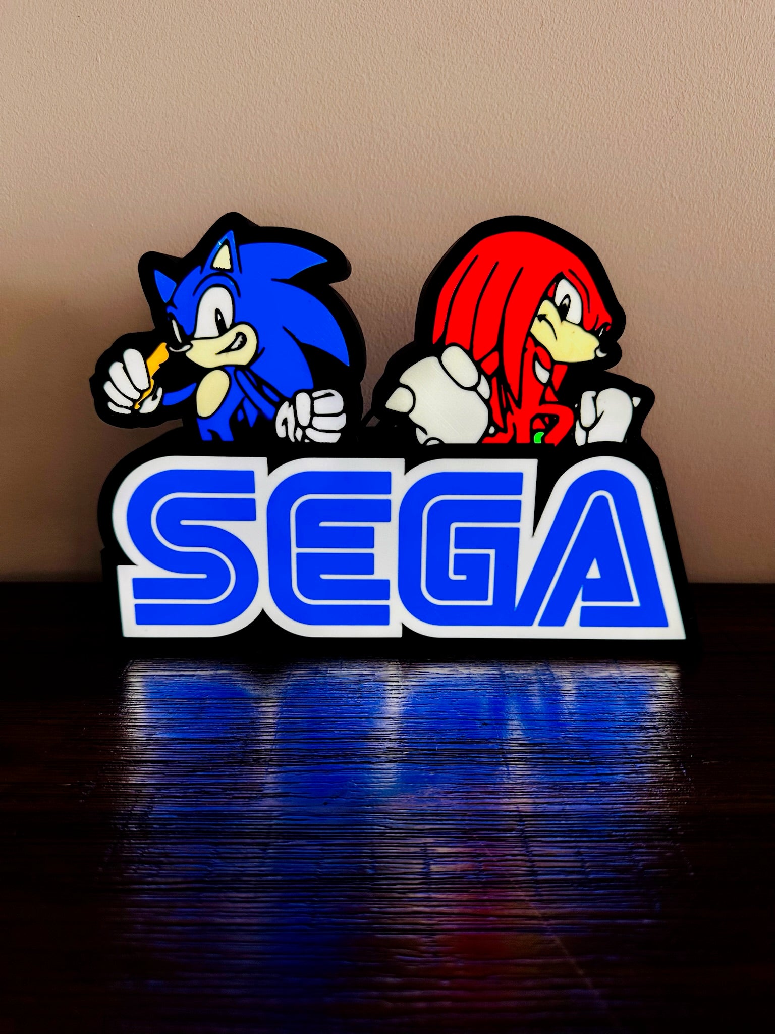 SEGA Sonic & Knuckles LED Wall Art - Light Up Your Gaming Space! ✨