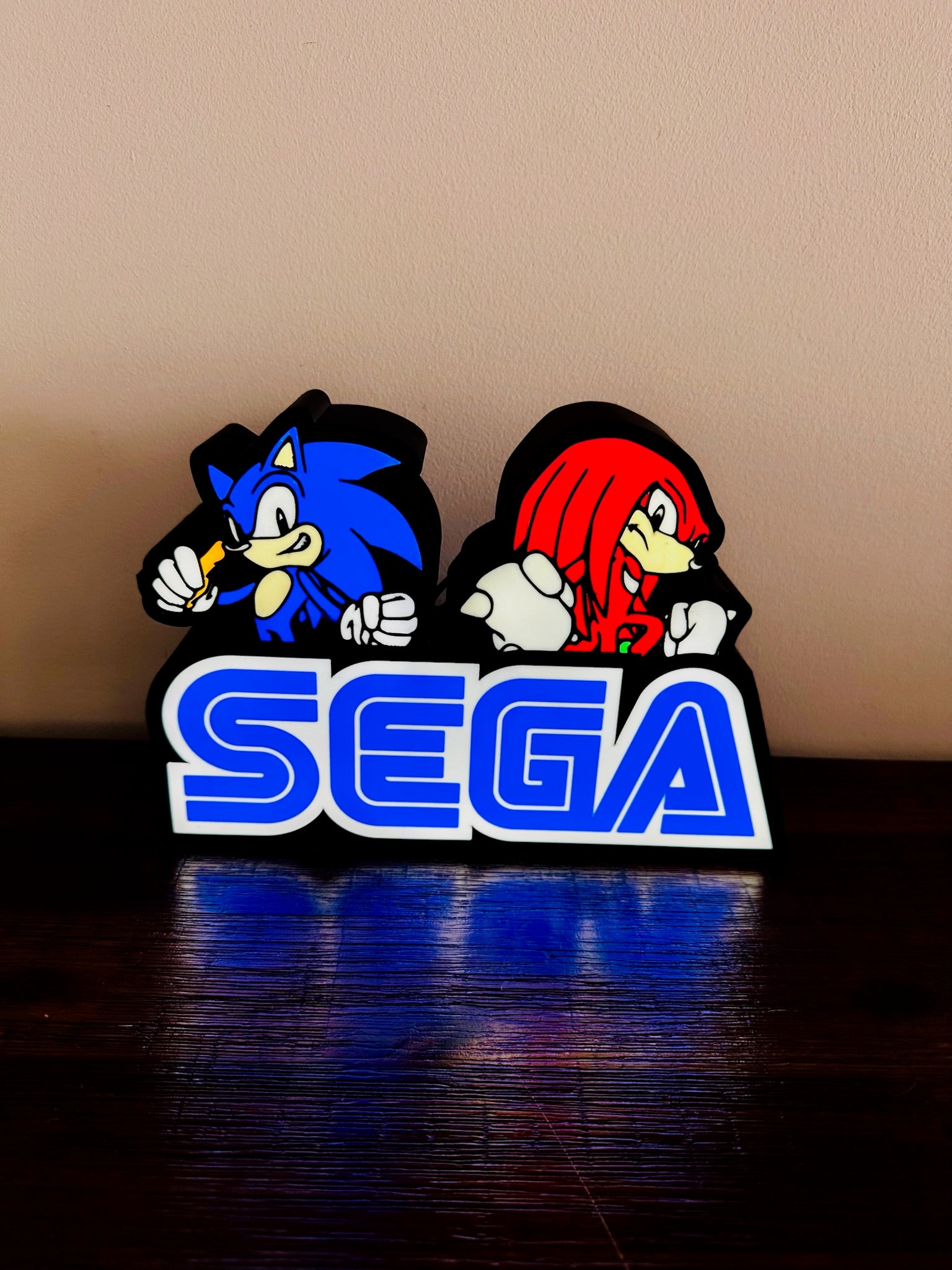 SEGA Sonic & Knuckles LED Wall Art - Light Up Your Gaming Space! ✨