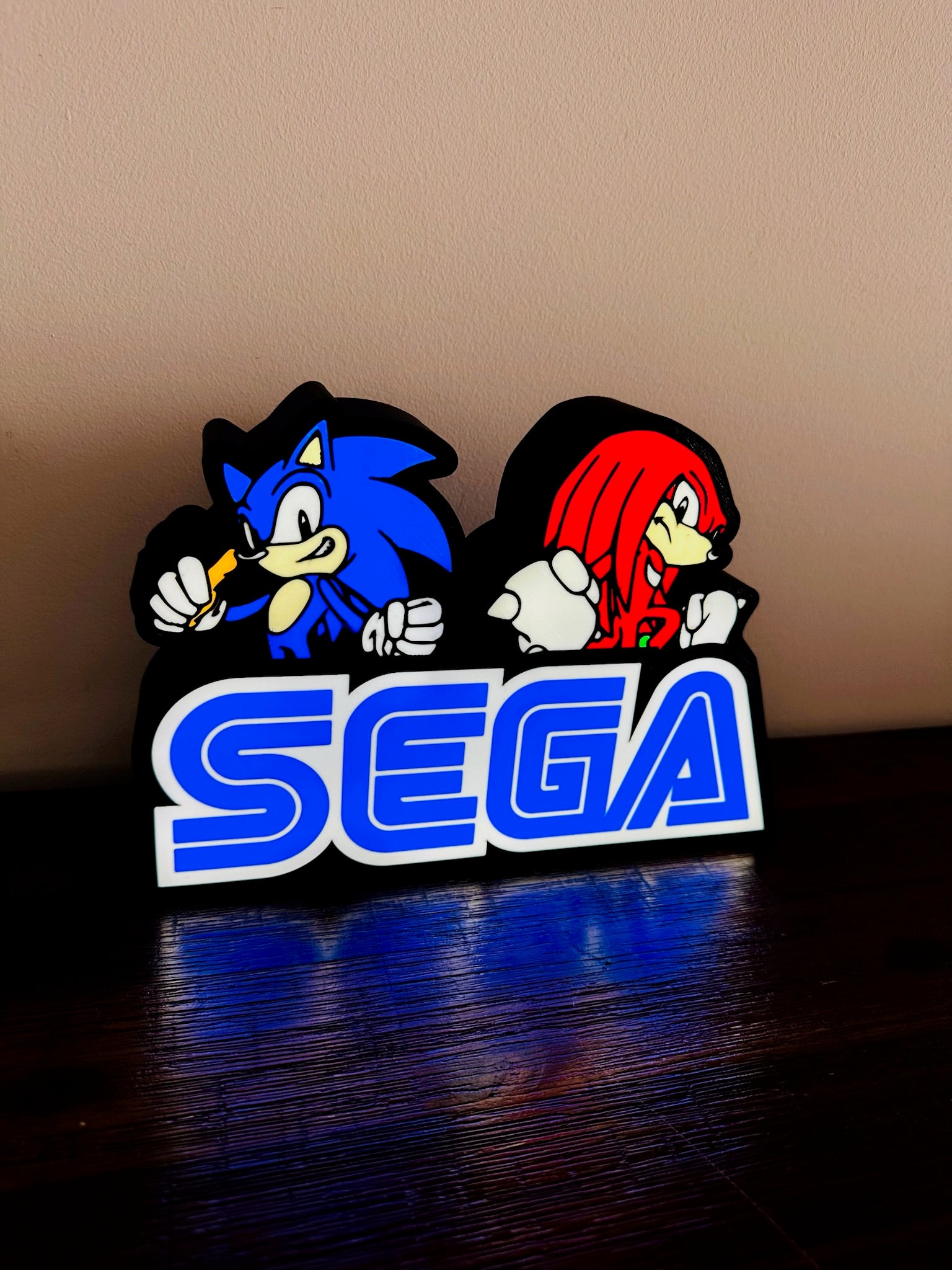 SEGA Sonic & Knuckles LED Wall Art - Light Up Your Gaming Space! ✨