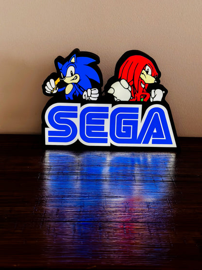 SEGA Sonic & Knuckles LED Wall Art - Light Up Your Gaming Space! ✨