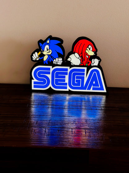 SEGA Sonic & Knuckles LED Wall Art - Light Up Your Gaming Space! ✨