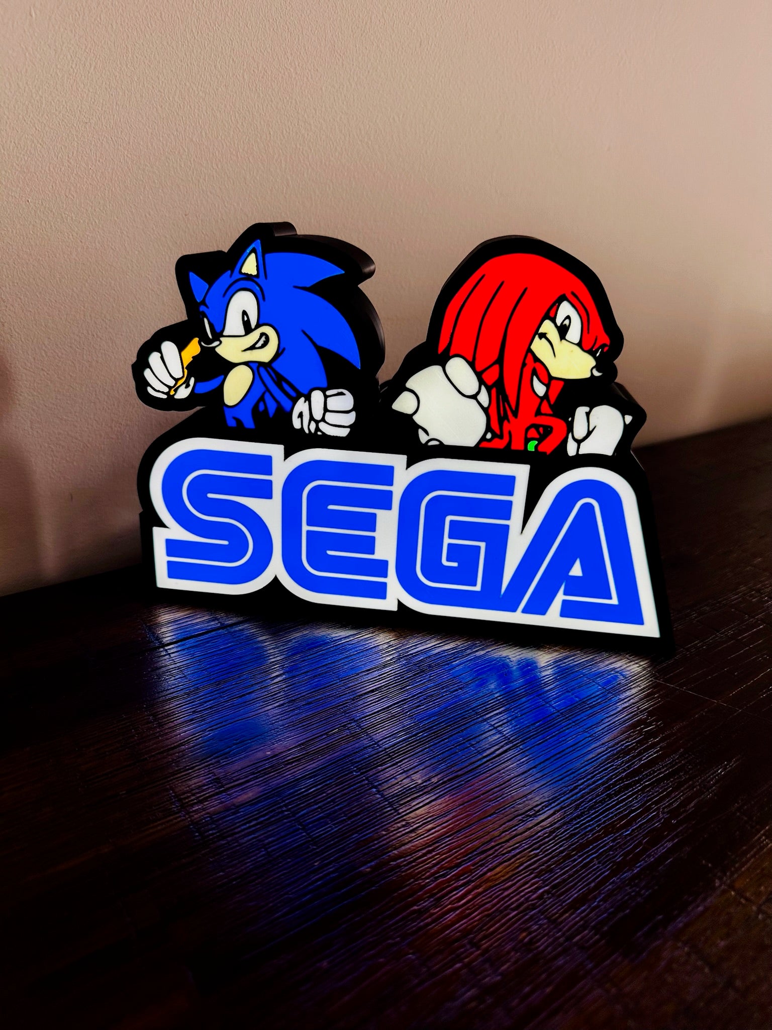 SEGA Sonic & Knuckles LED Wall Art - Light Up Your Gaming Space! ✨