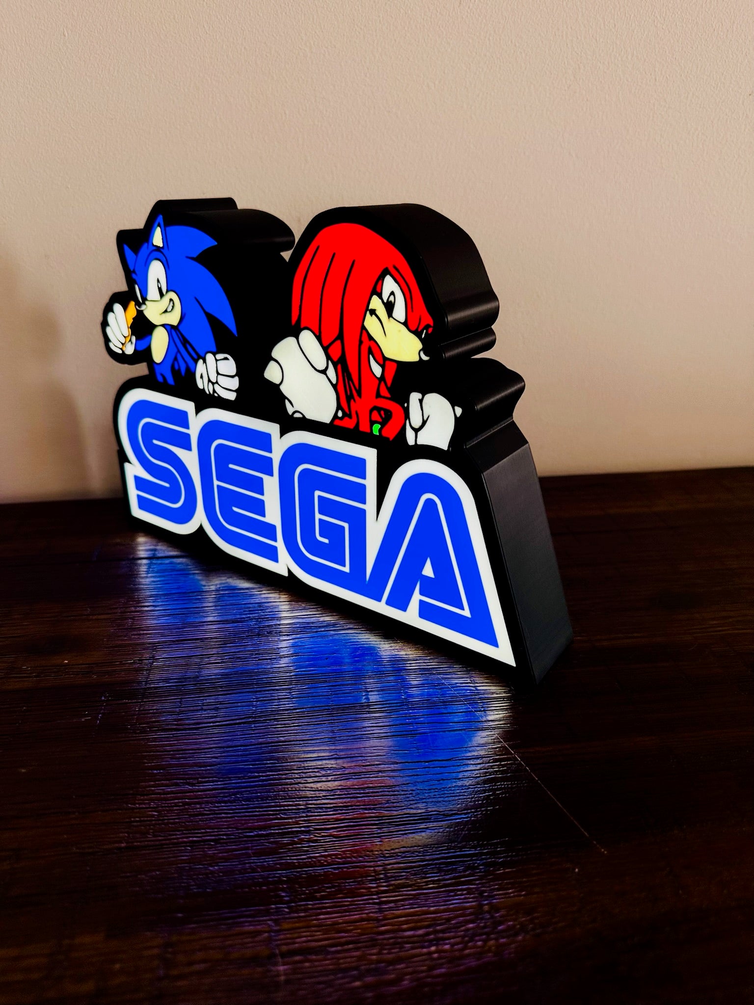 SEGA Sonic & Knuckles LED Wall Art - Light Up Your Gaming Space! ✨