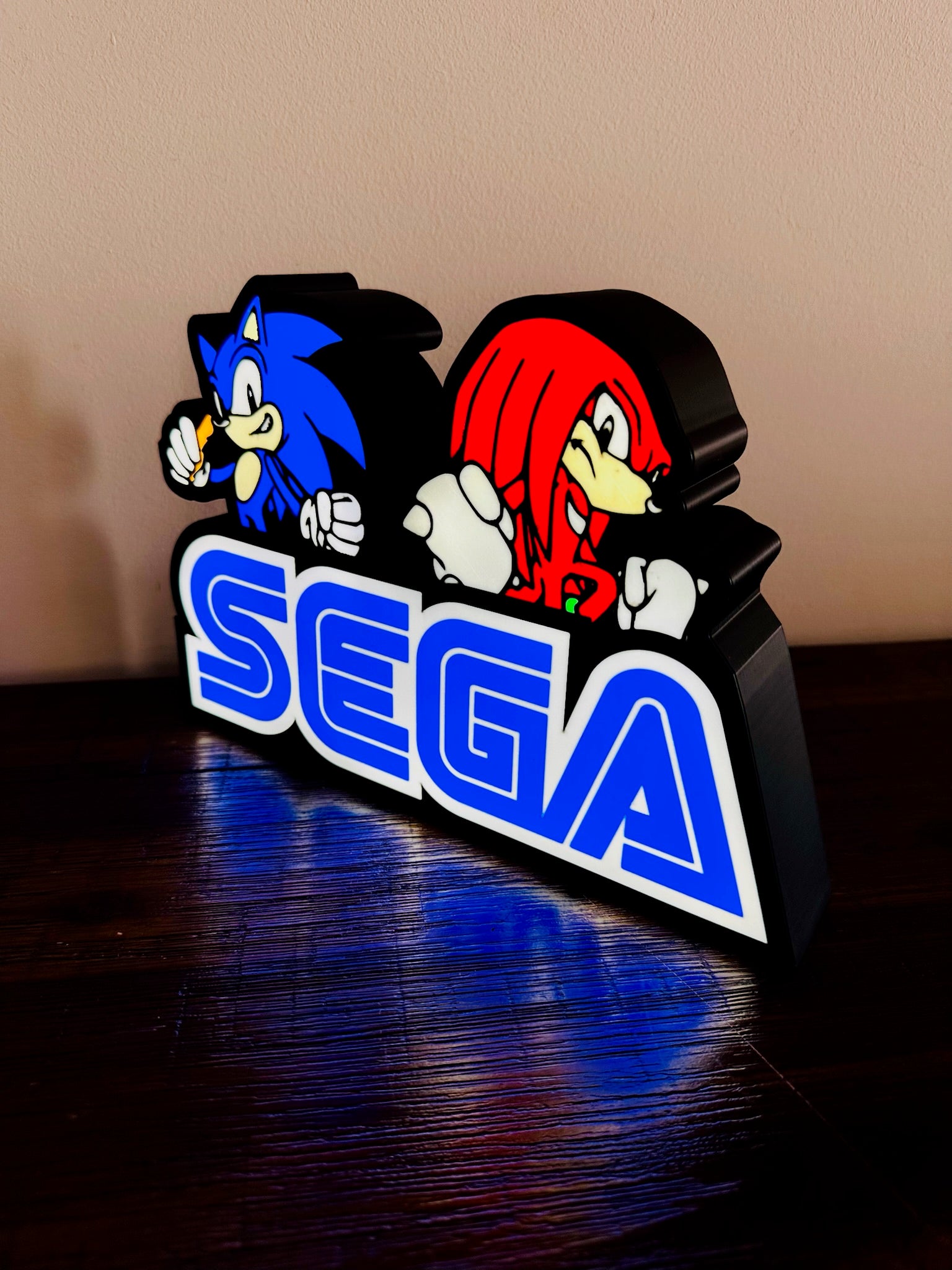 SEGA Sonic & Knuckles LED Wall Art - Light Up Your Gaming Space! ✨