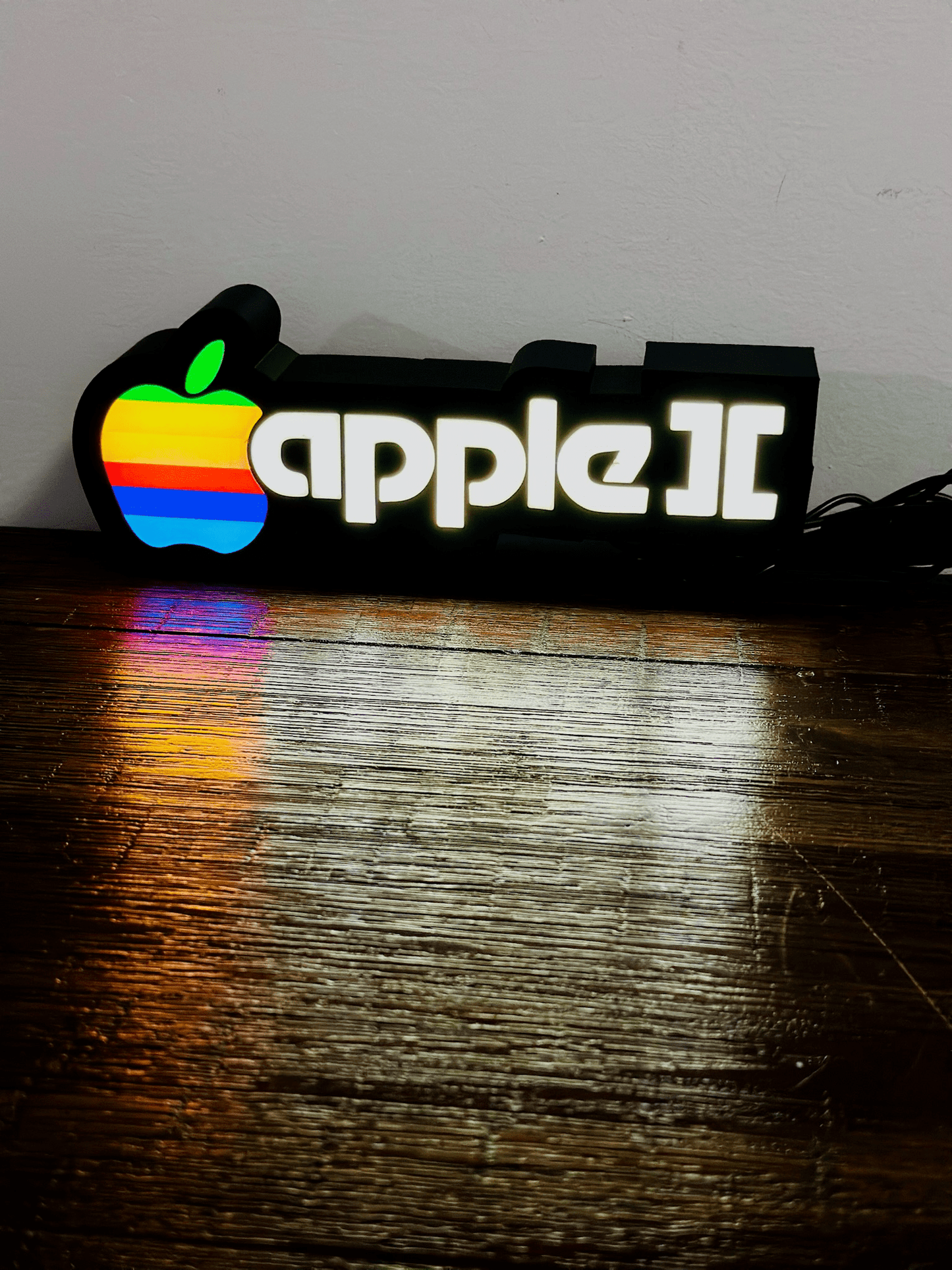 Apple II Apple Logo - Full Colour or White - Night Light / Light Up Wall Art