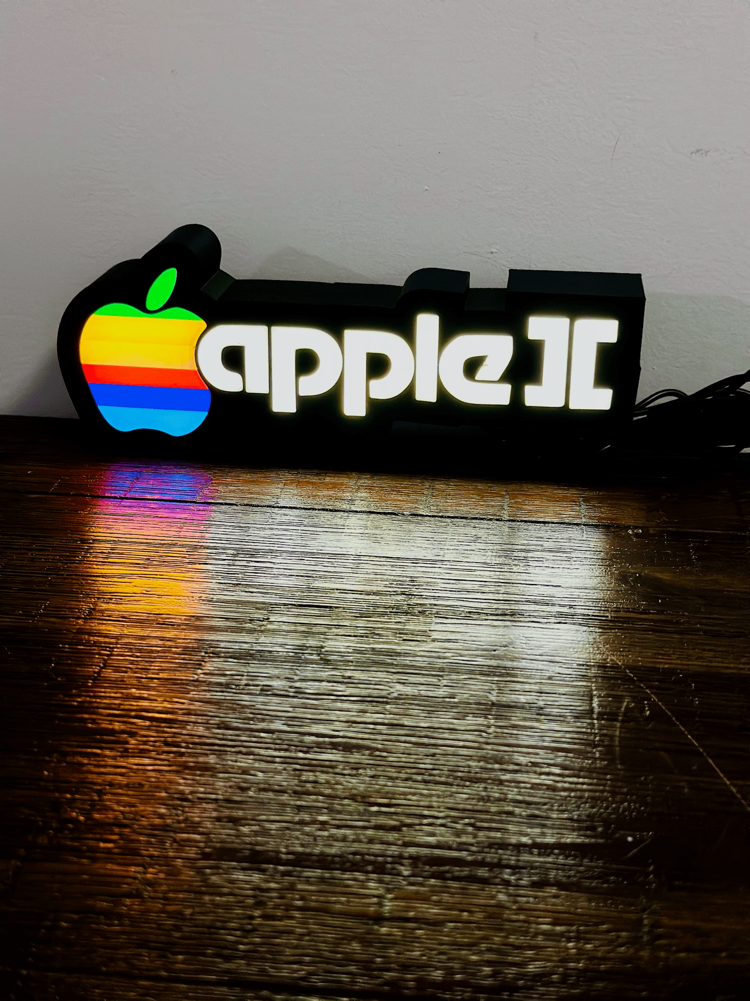 Apple II Apple Logo - Full Colour or White - Night Light / Light Up Wall Art