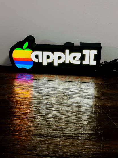 Apple II Apple Logo - Full Colour or White - Night Light / Light Up Wall Art