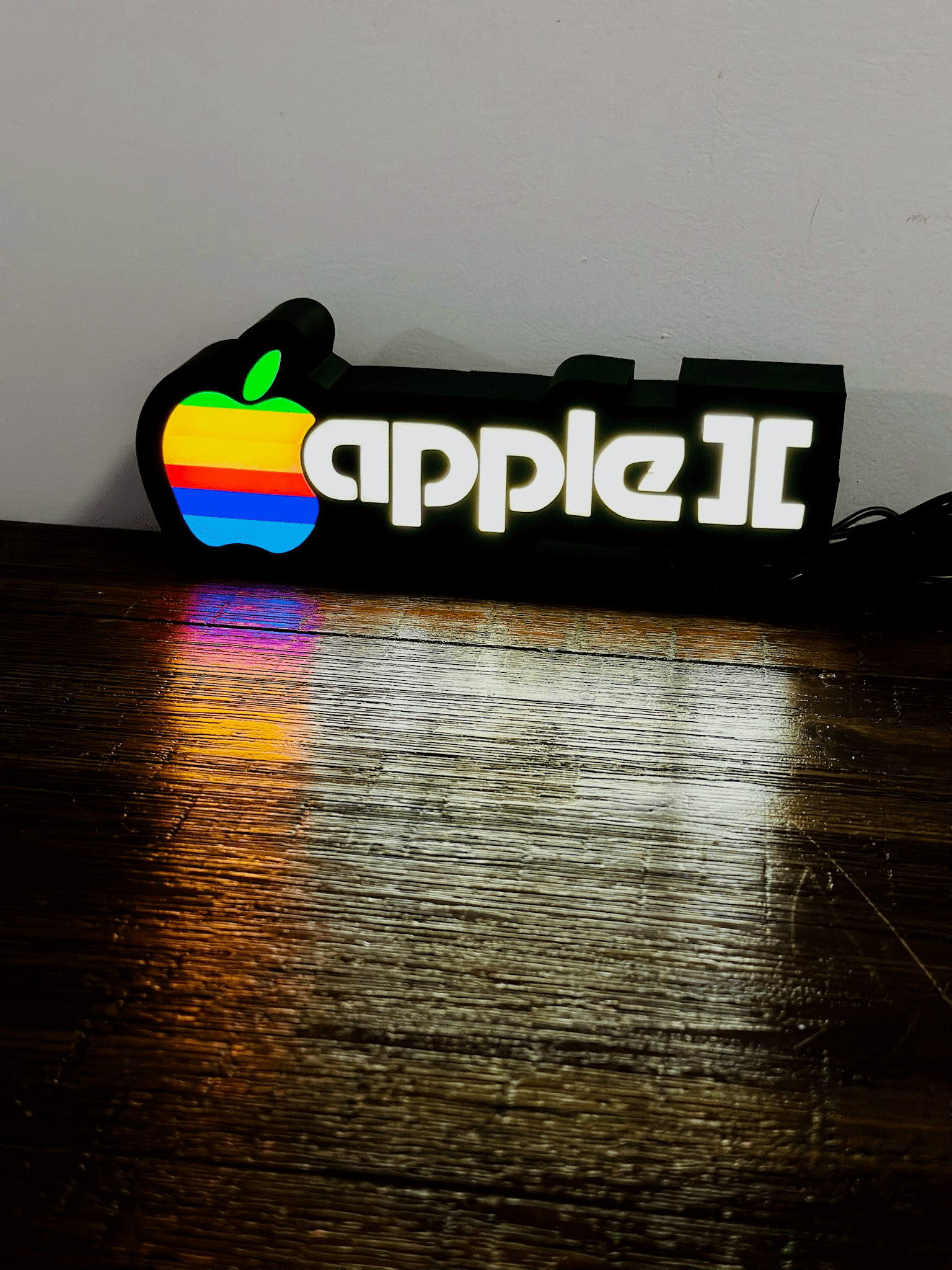 Apple II Apple Logo - Full Colour or White - Night Light / Light Up Wall Art
