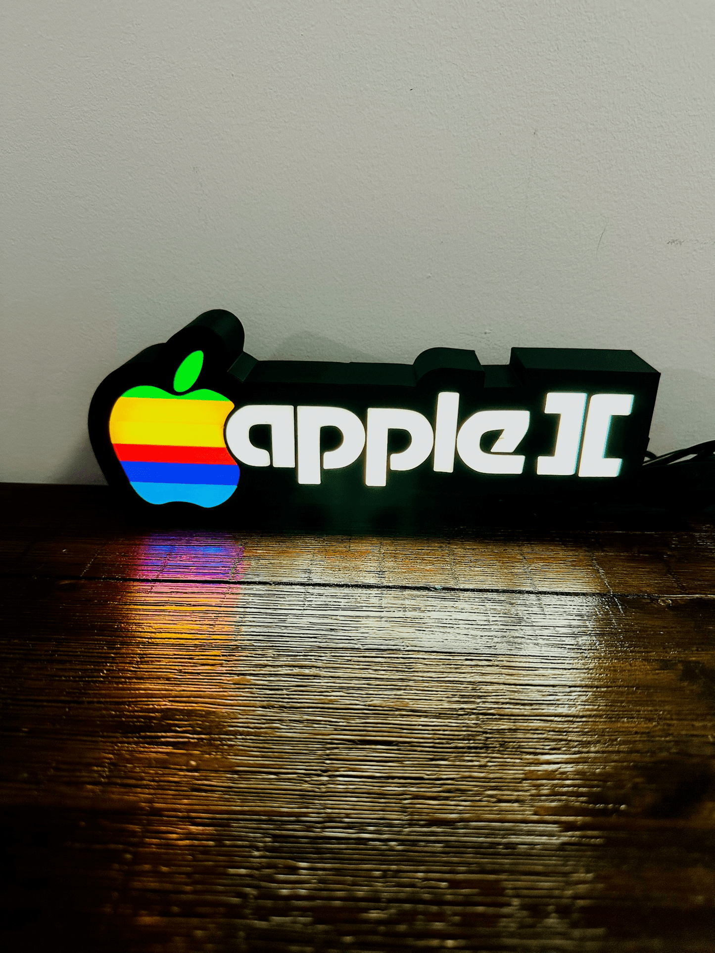 Apple II Apple Logo - Full Colour or White - Night Light / Light Up Wall Art
